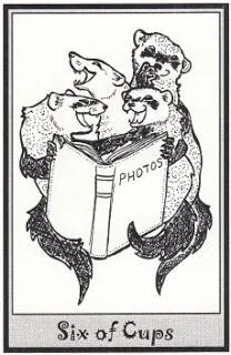 Six of Cups card from the Ferret Tarot deck