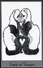 Two of Cups card from the Ferret Tarot deck