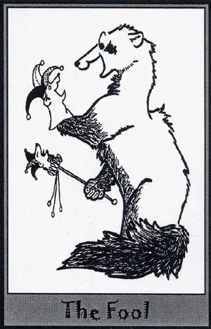 The Fool card from the Ferret Tarot deck