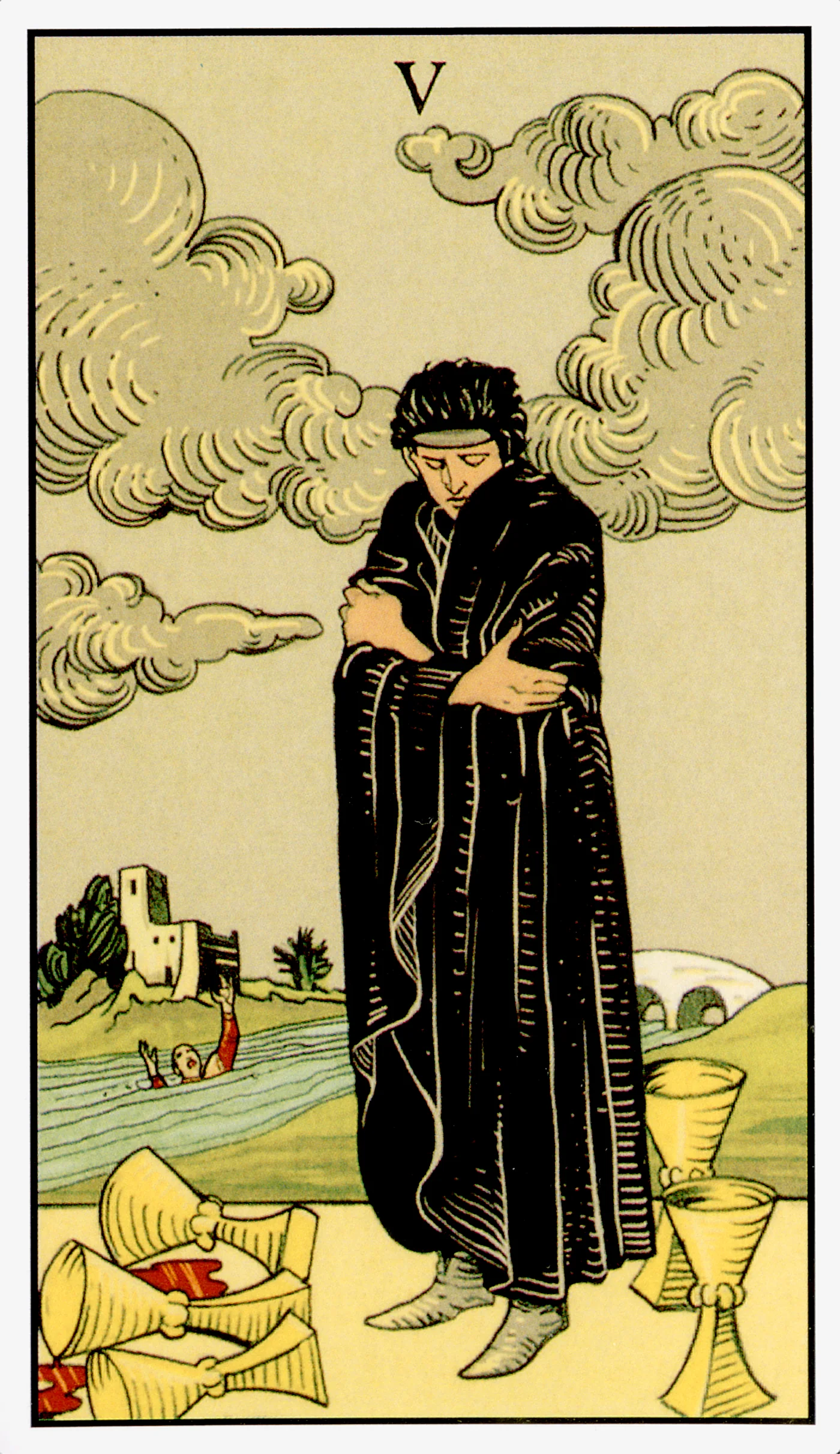 Five of Cups — After Tarot by Lo Scarabeo Five of Cups card from the After Tarot deck by Lo Scarabeo