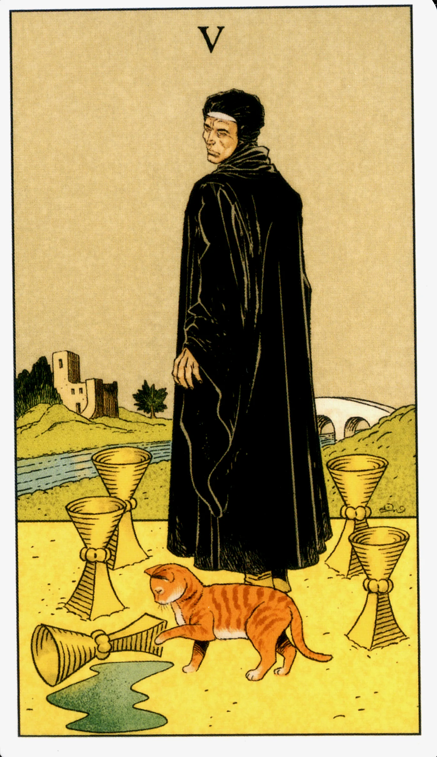 Five of Cups — Before Tarot by Lo Scarabeo Five of Cups card from the Before Tarot deck by Lo Scarabeo