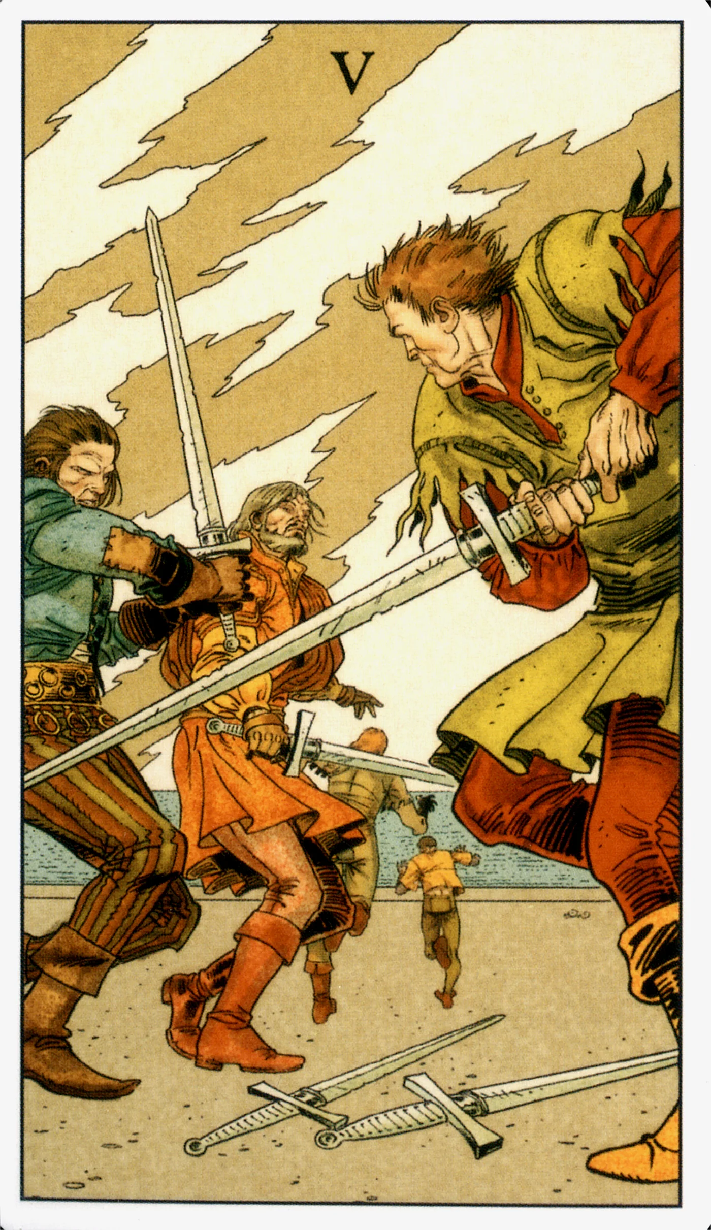 Five of Swords — Before Tarot by Lo Scarabeo Five of Swords card from the Before Tarot deck by Lo Scarabeo