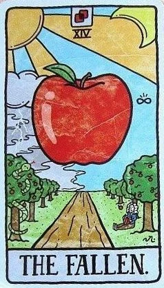 The Fallen card from the Food Fortunes Tarot deck