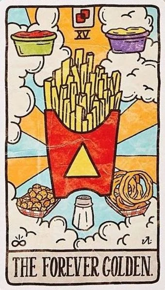 The Forever Golden card from the Food Fortunes Tarot deck
