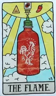 The Flame card from the Food Fortunes Tarot deck
