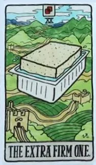 The Extra Firm One card from the Food Fortunes Tarot deck