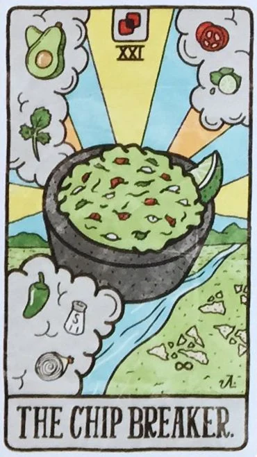 The Chip Breaker card from the Food Fortunes Tarot deck