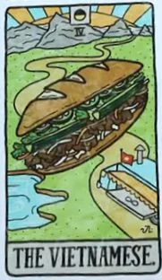 The Vietnamese card from the Food Fortunes Tarot deck