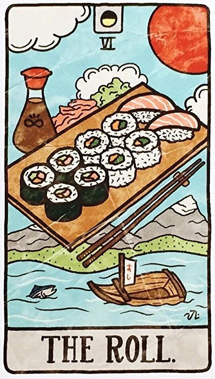 The Roll card from the Food Fortunes Tarot deck