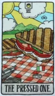 The Pressed One card from the Food Fortunes Tarot deck