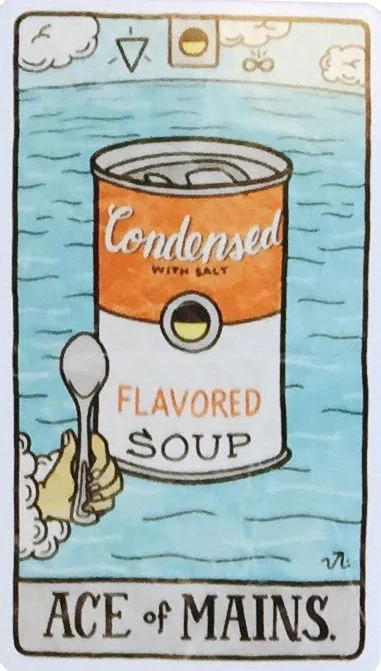 Ace of Mains card from the Food Fortunes Tarot deck