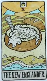 The New Englander card from the Food Fortunes Tarot deck