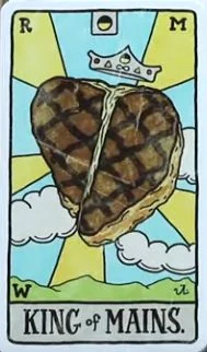 King of Mains card from the Food Fortunes Tarot deck