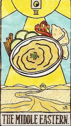 The Middle Eastern card from the Food Fortunes Tarot deck