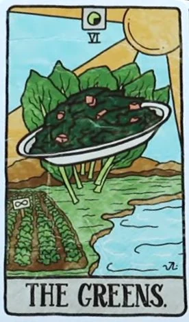 The Greens card from the Food Fortunes Tarot deck
