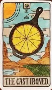 The Cast Ironed card from the Food Fortunes Tarot deck