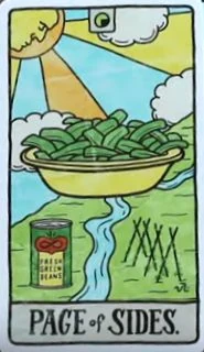 Page of Sides card from the Food Fortunes Tarot deck