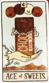 Ace of Sweets card from the Food Fortunes Tarot deck