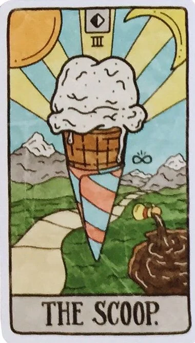 The Scoop card from the Food Fortunes Tarot deck