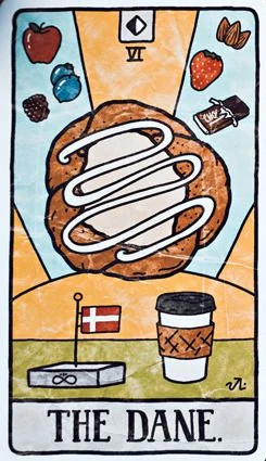 The Dane card from the Food Fortunes Tarot deck