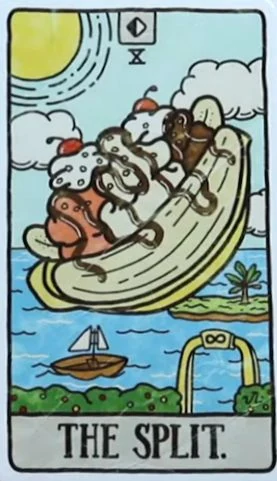The Split card from the Food Fortunes Tarot deck