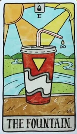The Fountain card from the Food Fortunes Tarot deck