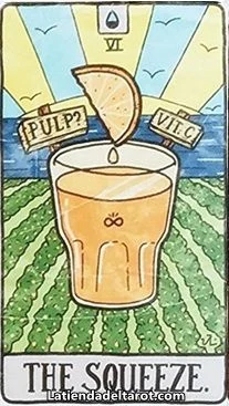 The Squeeze card from the Food Fortunes Tarot deck
