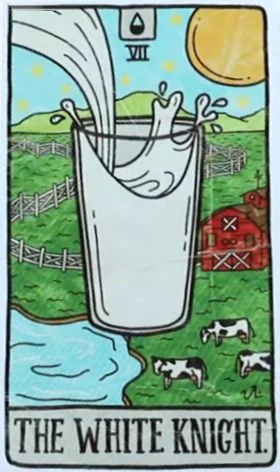 The White Knight card from the Food Fortunes Tarot deck