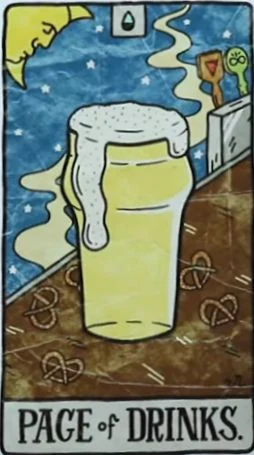 Page of Drinks card from the Food Fortunes Tarot deck