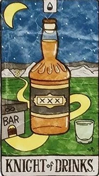 Knight of Drinks card from the Food Fortunes Tarot deck