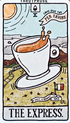 The Express card from the Food Fortunes Tarot deck