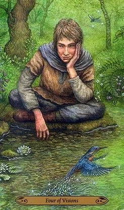 4 of Visions - Forest of Enchantment Tarot - Tarot Deck by Lunaea Weatherstone