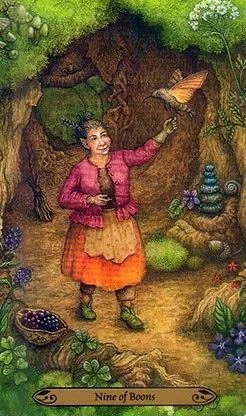 9 of Boons - Forest of Enchantment Tarot - Tarot Deck by Lunaea Weatherstone