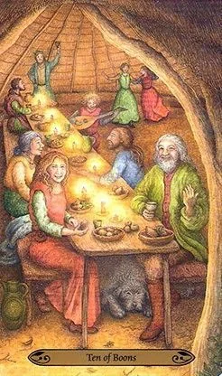 10 of Boons card from the Forest of Enchantment Tarot deck