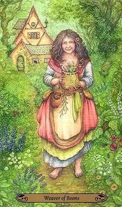 Weaver of Boons card from the Forest of Enchantment Tarot deck