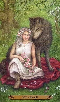 The Strength - Forest of Enchantment Tarot - Tarot Deck by Lunaea Weatherstone