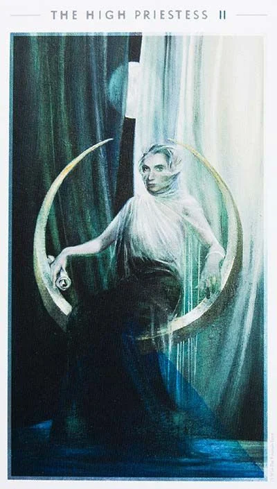 The High Priestess card from the The Fountain Tarot deck