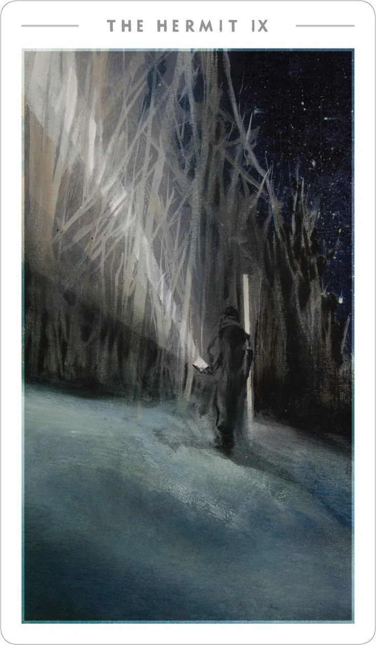 The Hermit card from the The Fountain Tarot deck
