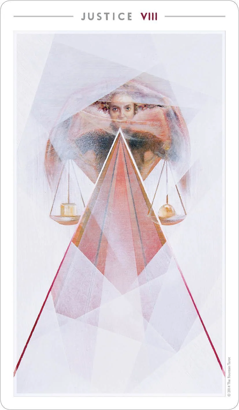 Justice card from the The Fountain Tarot deck