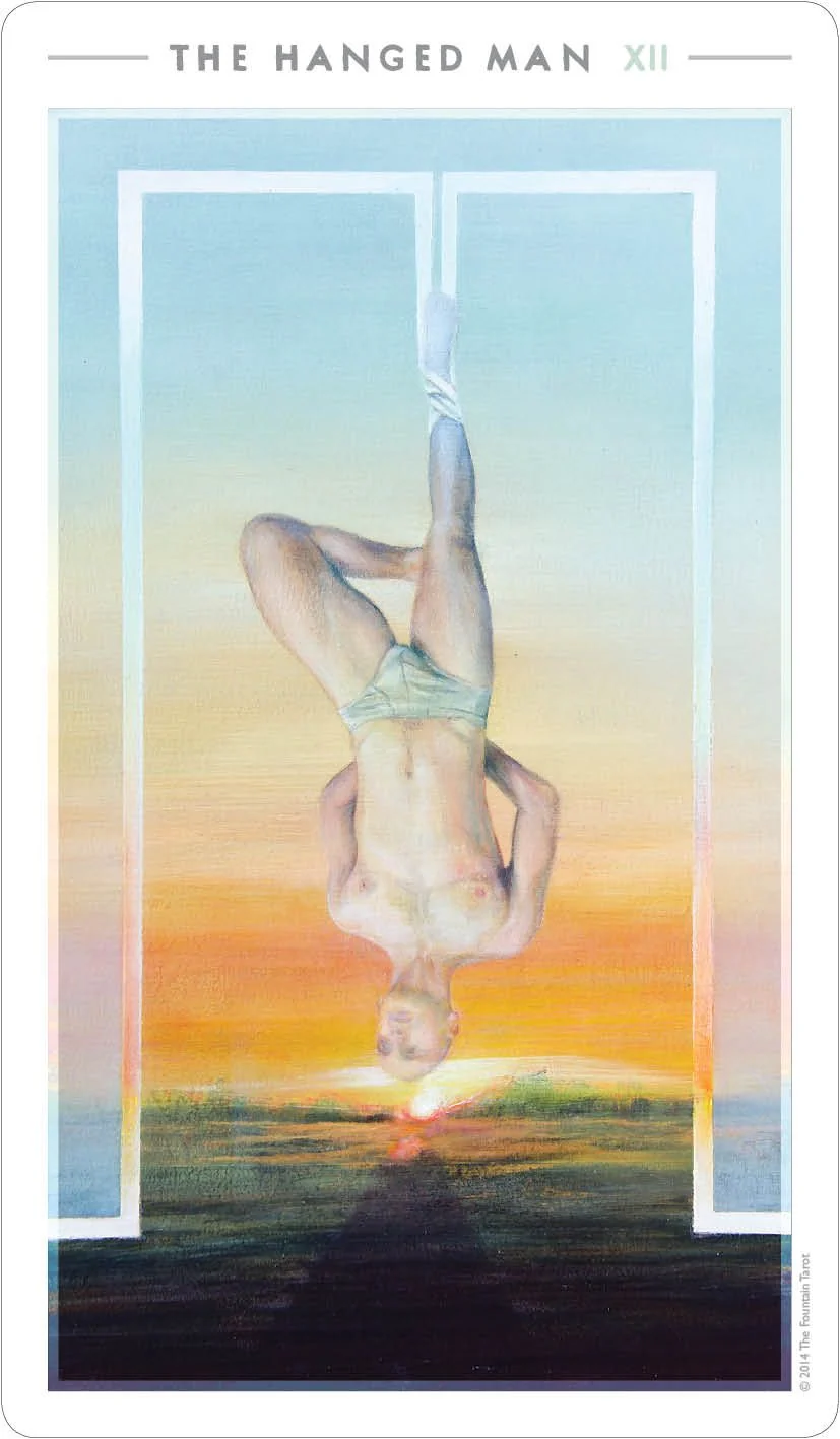 The Hanged Man card from the The Fountain Tarot deck
