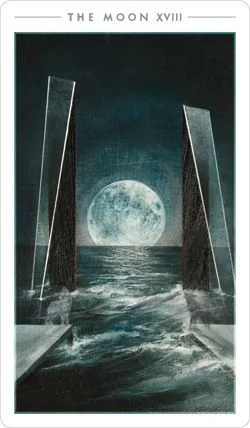 The Moon card from the The Fountain Tarot deck