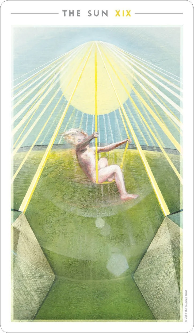 The Sun card from the The Fountain Tarot deck