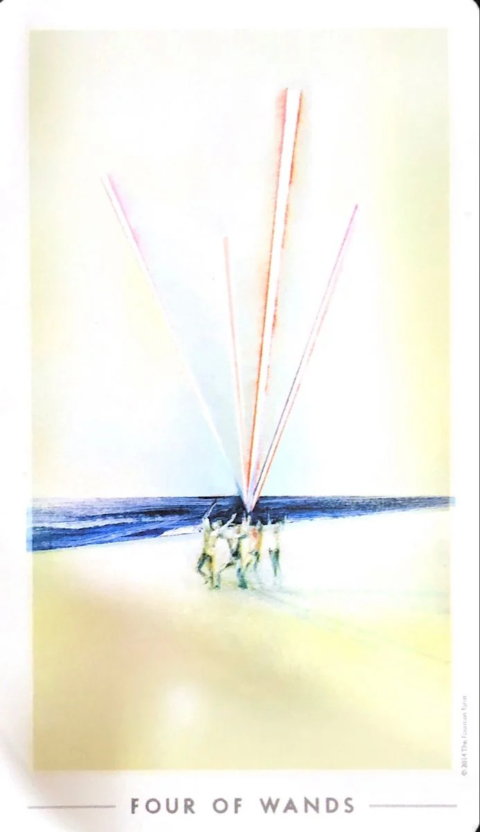 4 of Wands card from the The Fountain Tarot deck