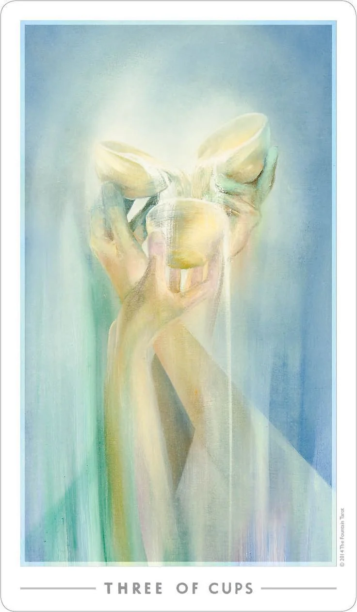 3 of Cups card from the The Fountain Tarot deck