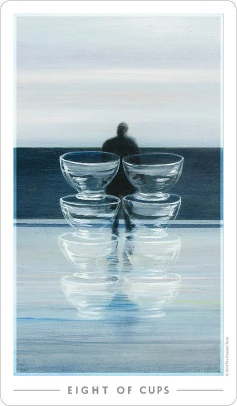 8 of Cups card from the The Fountain Tarot deck