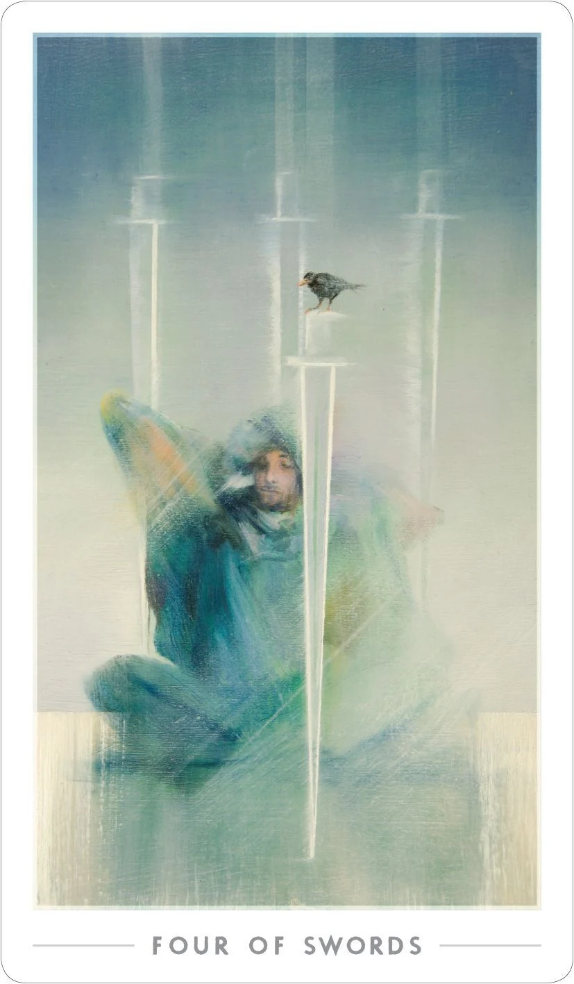 4 of Swords card from the The Fountain Tarot deck