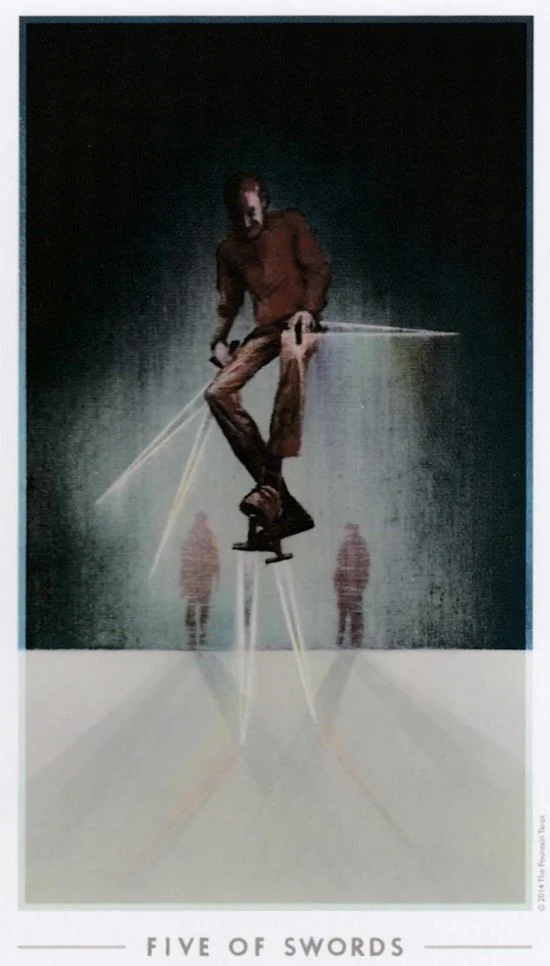 5 of Swords card from the The Fountain Tarot deck