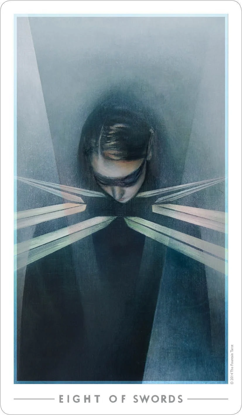 8 of Swords card from the The Fountain Tarot deck