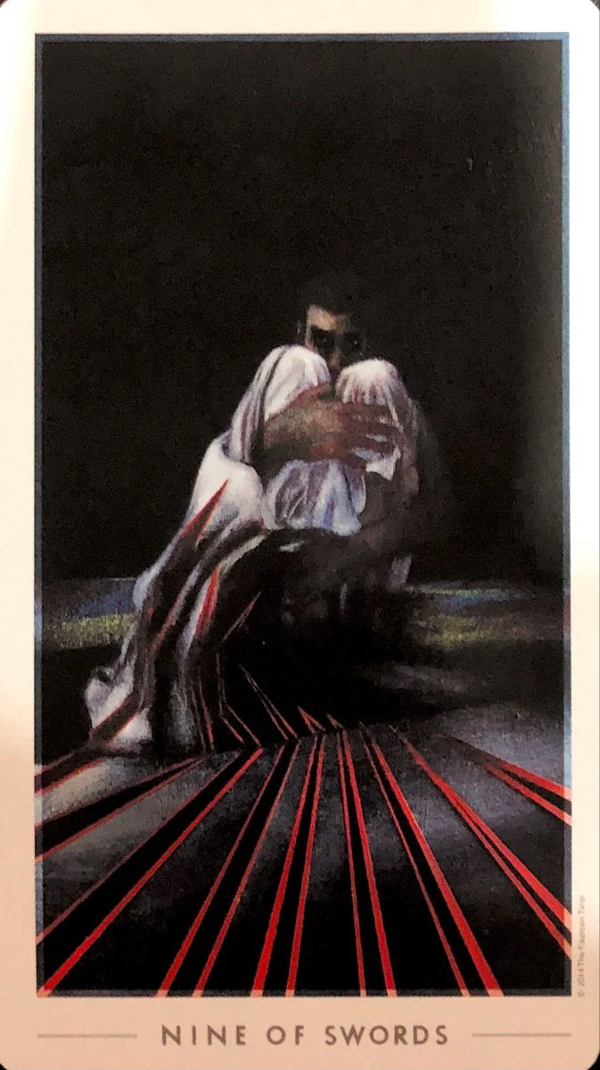 9 of Swords card from the The Fountain Tarot deck