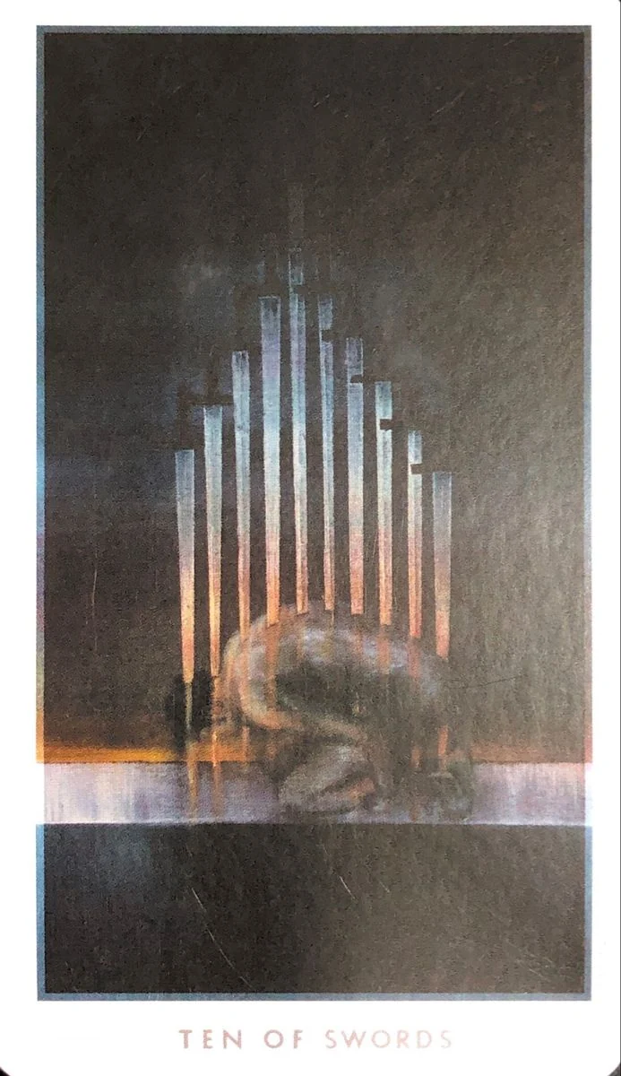 10 of Swords card from the The Fountain Tarot deck